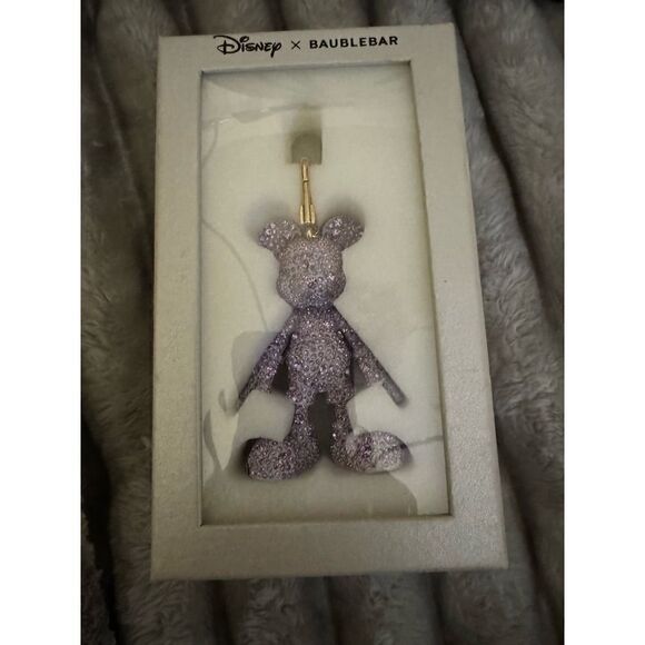 Purple crystal mickey Baublebar disney bag charm/keychain - Picture 1 of 5